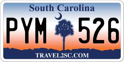 SC license plate PYM526