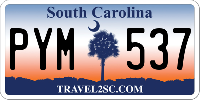 SC license plate PYM537