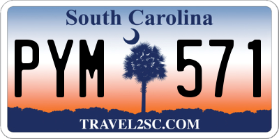 SC license plate PYM571