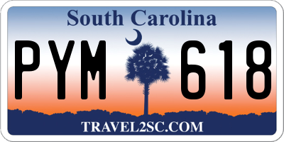 SC license plate PYM618