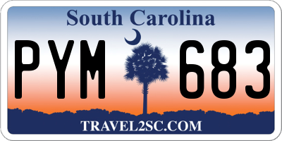 SC license plate PYM683