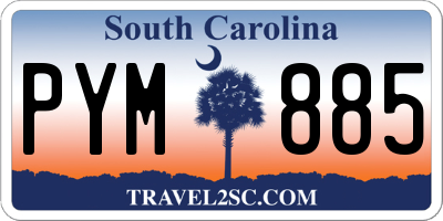 SC license plate PYM885