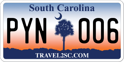 SC license plate PYN006