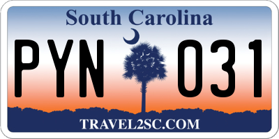 SC license plate PYN031
