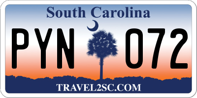 SC license plate PYN072