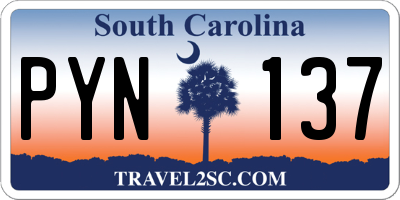 SC license plate PYN137