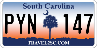 SC license plate PYN147
