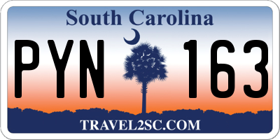 SC license plate PYN163