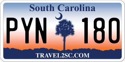 SC license plate PYN180