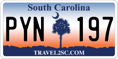 SC license plate PYN197