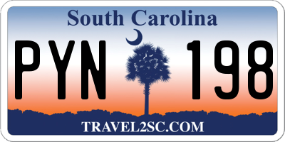 SC license plate PYN198
