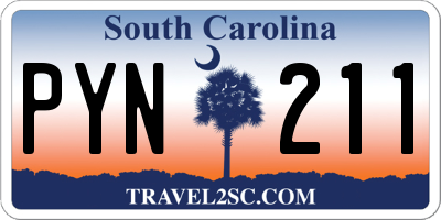 SC license plate PYN211