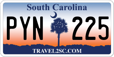 SC license plate PYN225