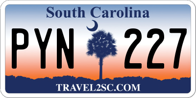 SC license plate PYN227