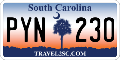 SC license plate PYN230