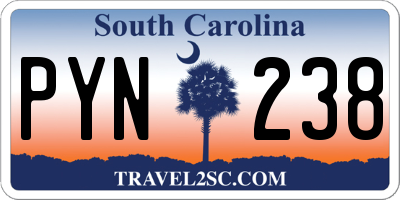 SC license plate PYN238