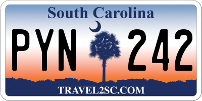 SC license plate PYN242
