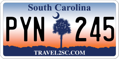 SC license plate PYN245