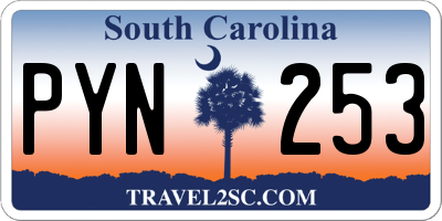 SC license plate PYN253