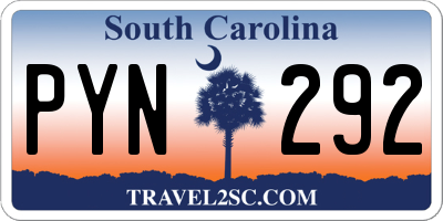 SC license plate PYN292