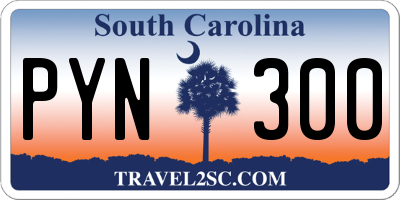 SC license plate PYN300