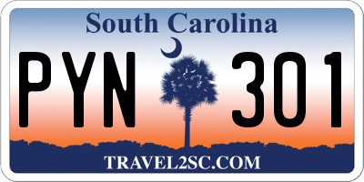 SC license plate PYN301