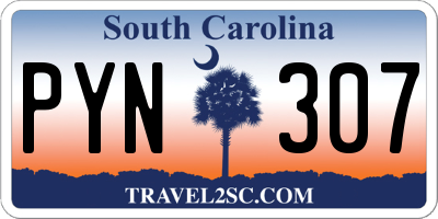 SC license plate PYN307