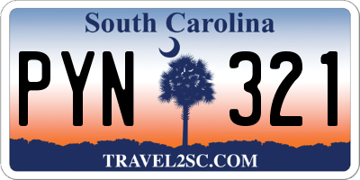 SC license plate PYN321