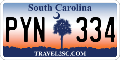 SC license plate PYN334
