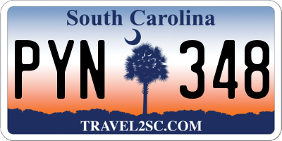 SC license plate PYN348