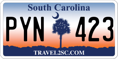 SC license plate PYN423