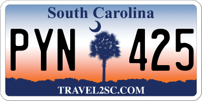 SC license plate PYN425