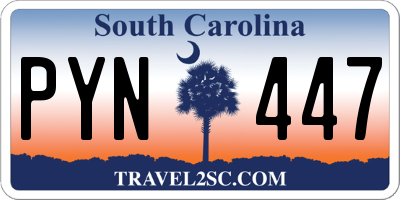 SC license plate PYN447