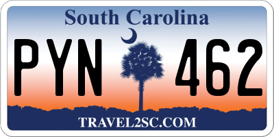 SC license plate PYN462