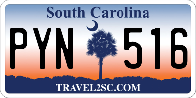 SC license plate PYN516