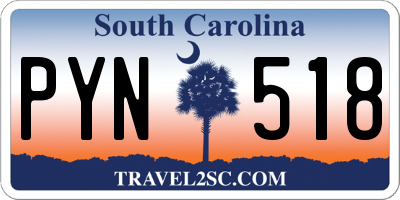 SC license plate PYN518