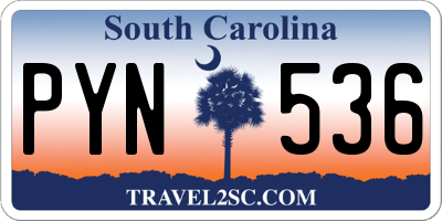 SC license plate PYN536