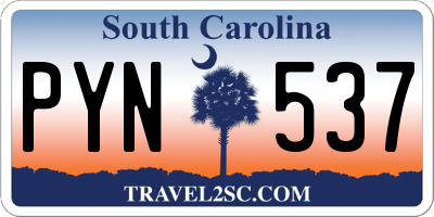 SC license plate PYN537