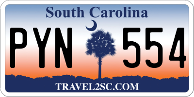 SC license plate PYN554