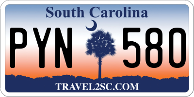 SC license plate PYN580