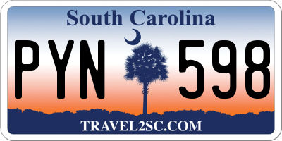 SC license plate PYN598