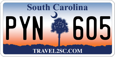 SC license plate PYN605
