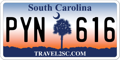 SC license plate PYN616