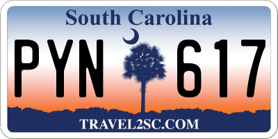 SC license plate PYN617