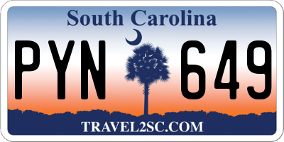 SC license plate PYN649