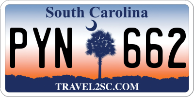 SC license plate PYN662