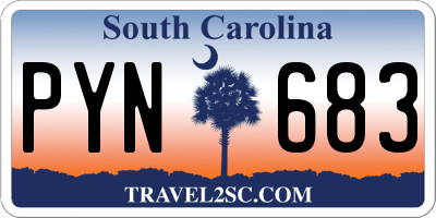 SC license plate PYN683