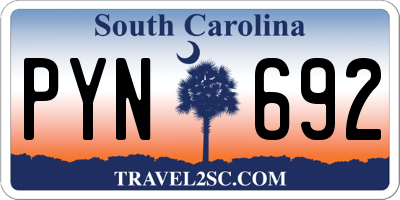 SC license plate PYN692