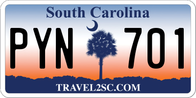 SC license plate PYN701