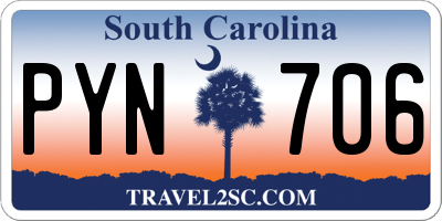 SC license plate PYN706